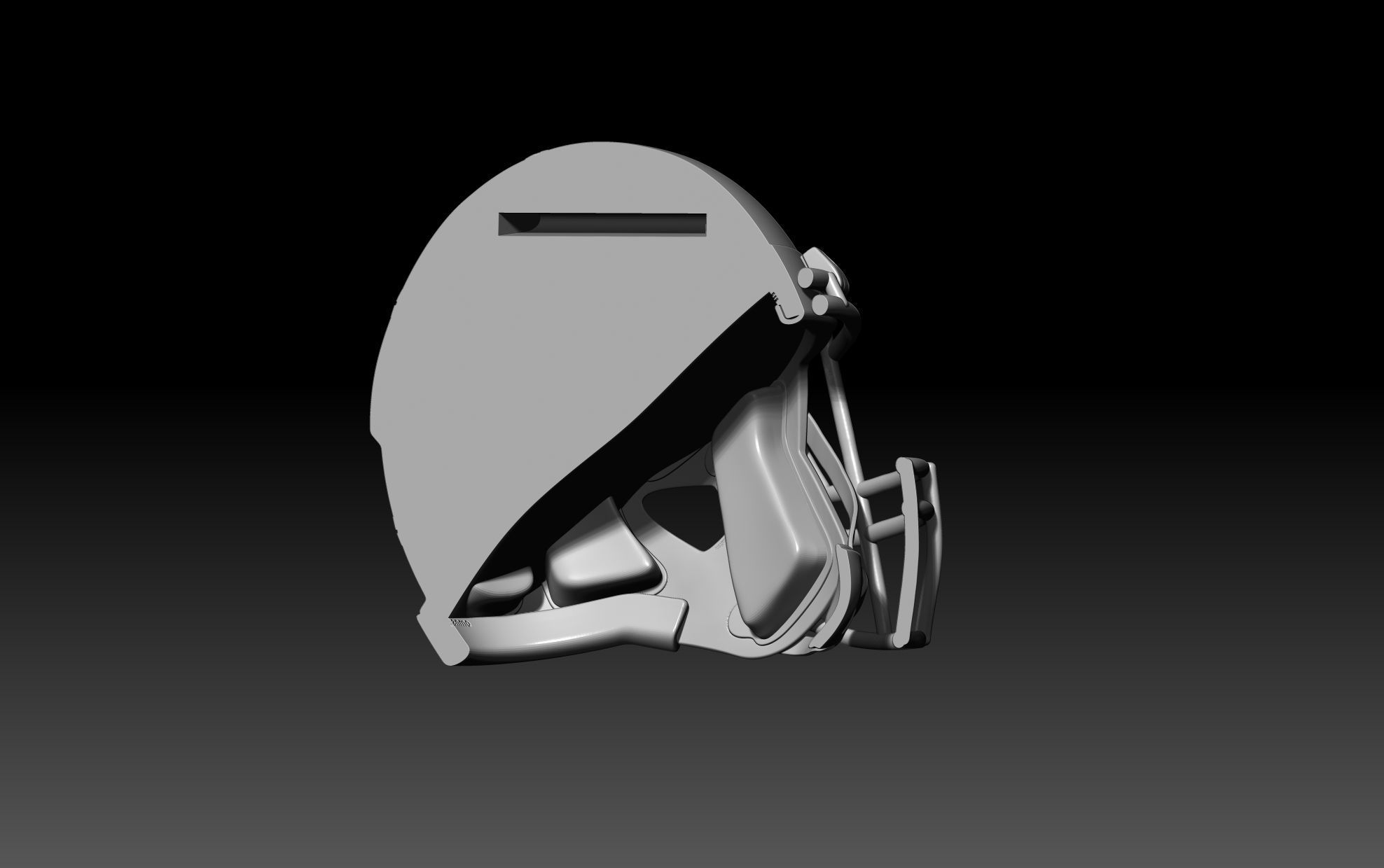 Half NFL Helmet wall decor Riddell speed 3D print model_7