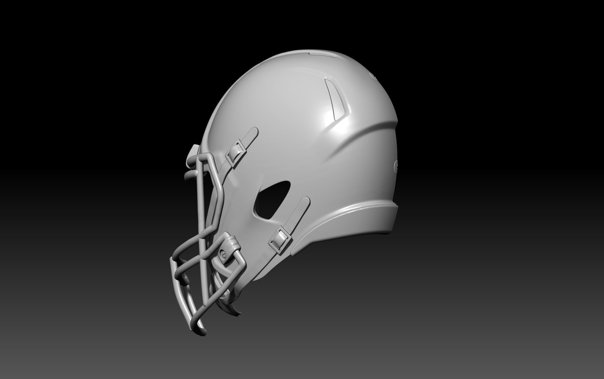Half NFL Helmet wall decor Riddell speed 3D print model_6
