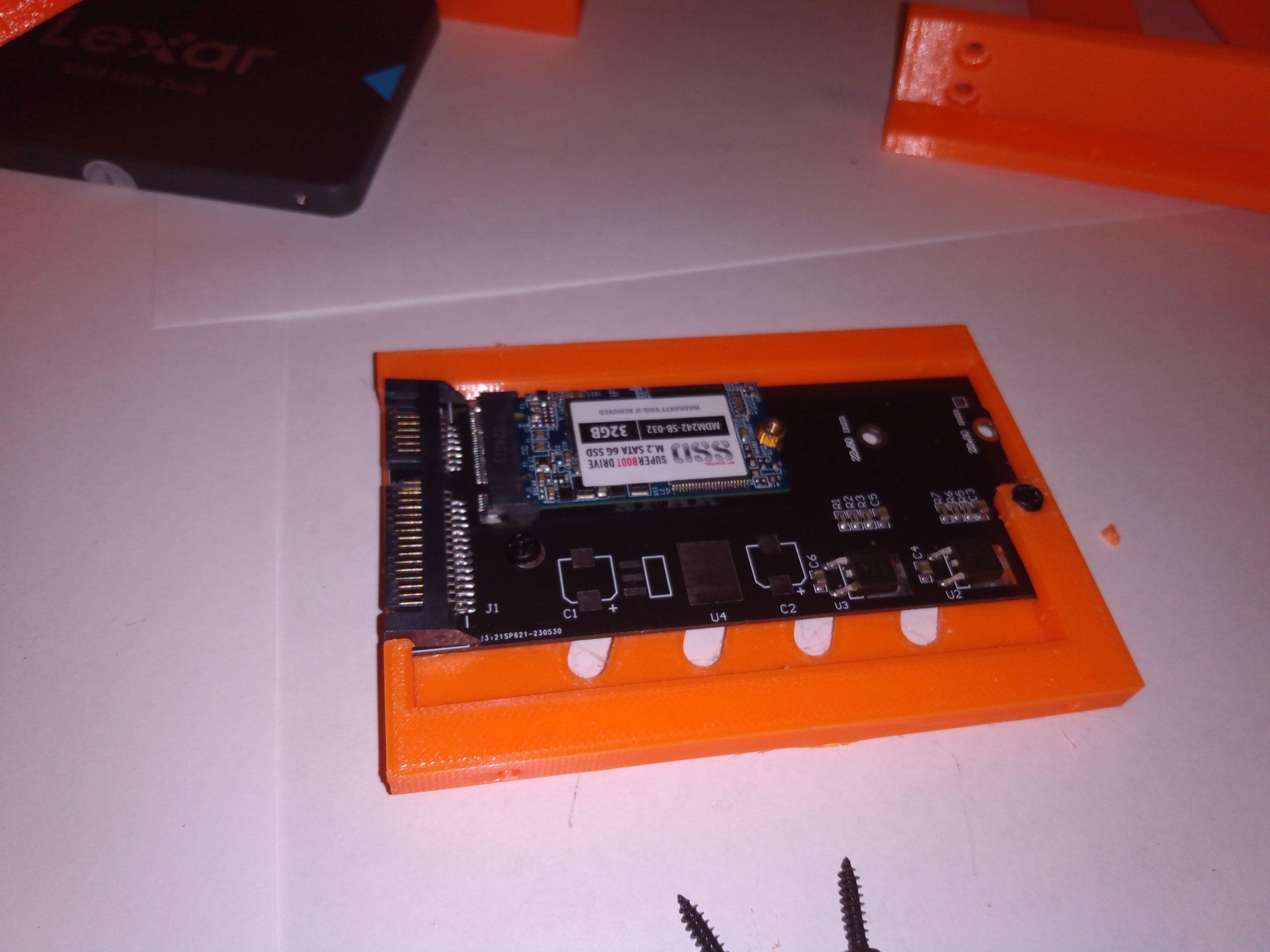 M 2 SSD to 2 and a half inch drive adapter caddy 3D print model_7