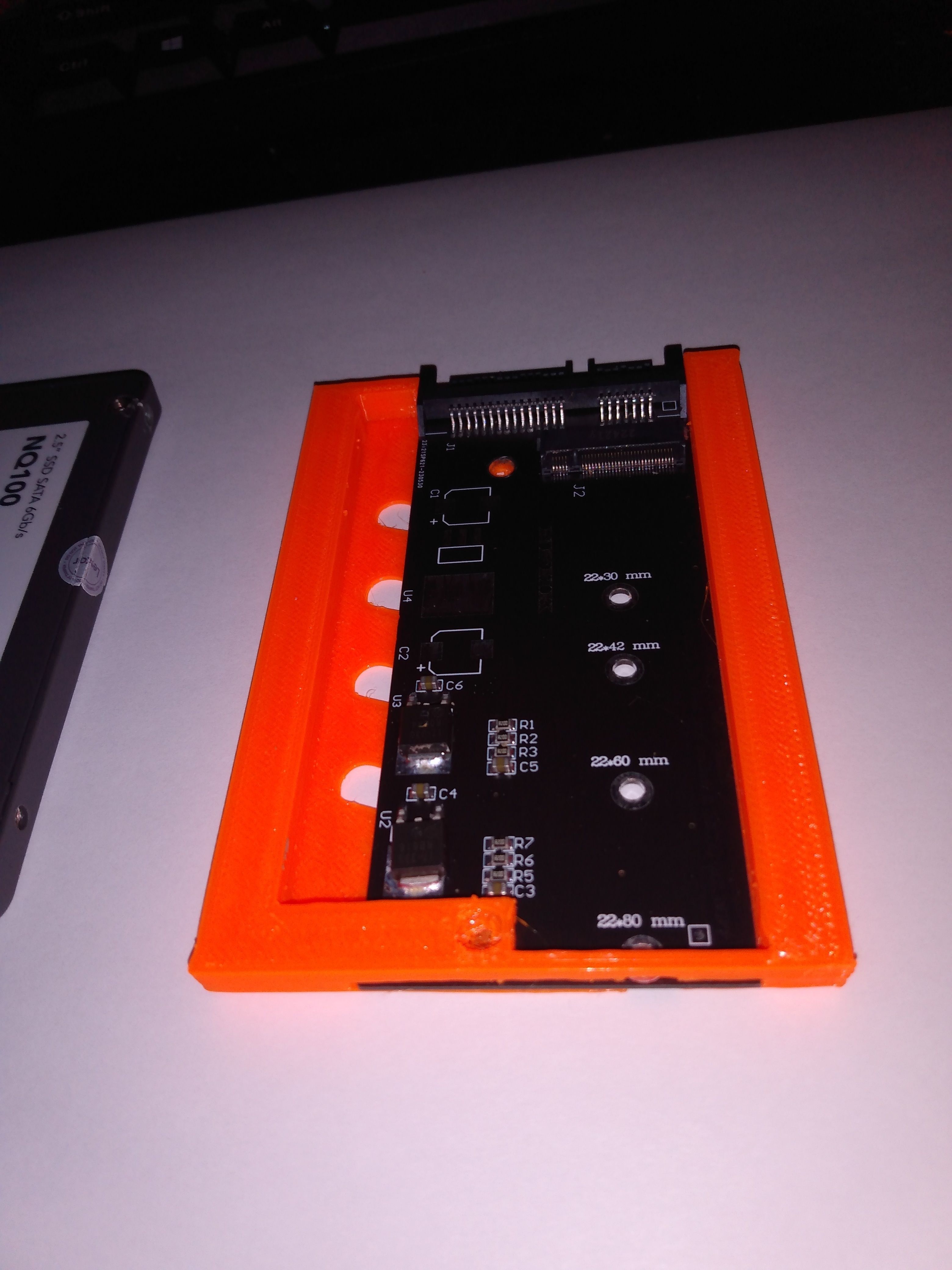 M 2 SSD to 2 and a half inch drive adapter caddy 3D print model_5