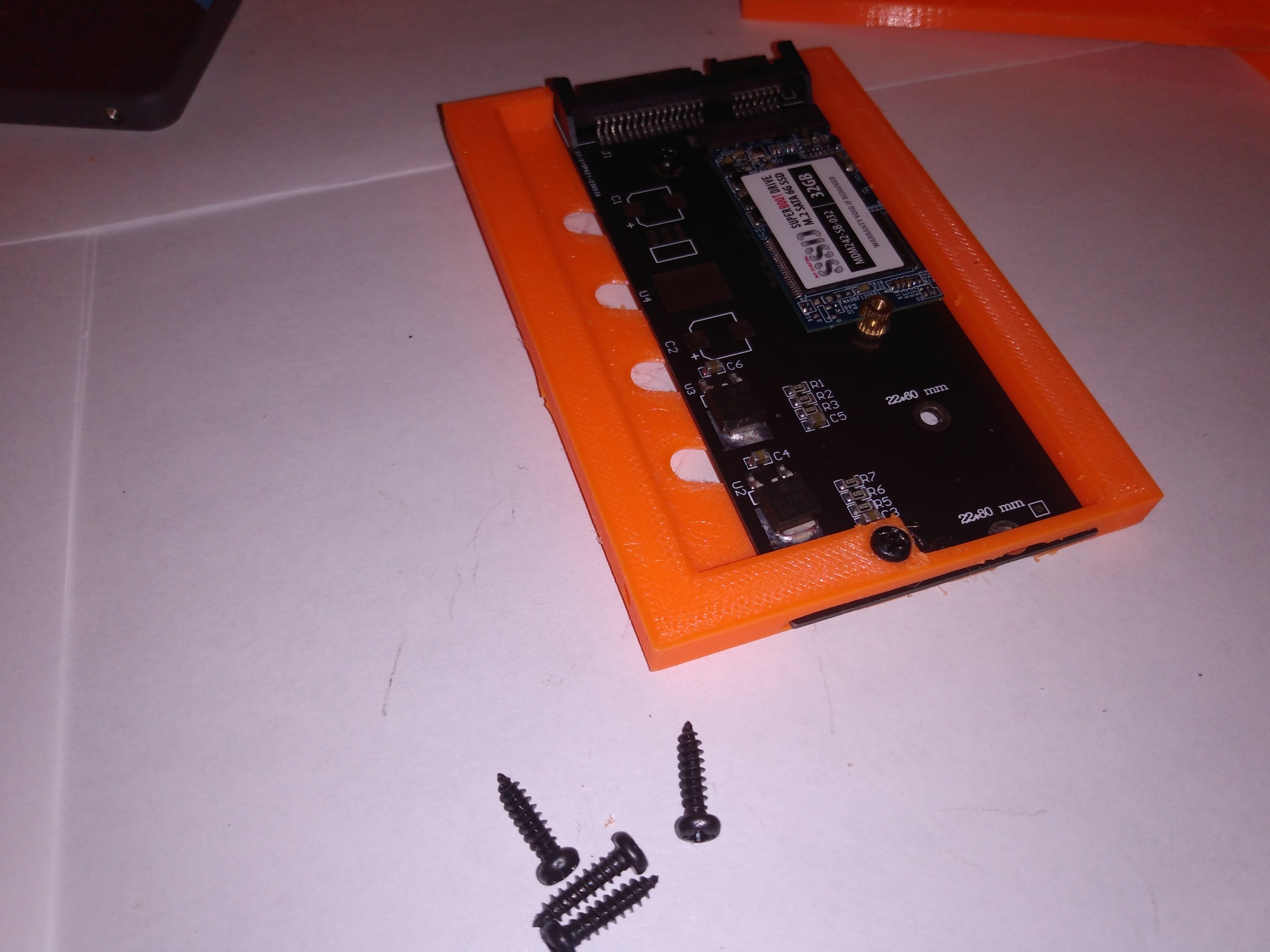 M 2 SSD to 2 and a half inch drive adapter caddy 3D print model_8