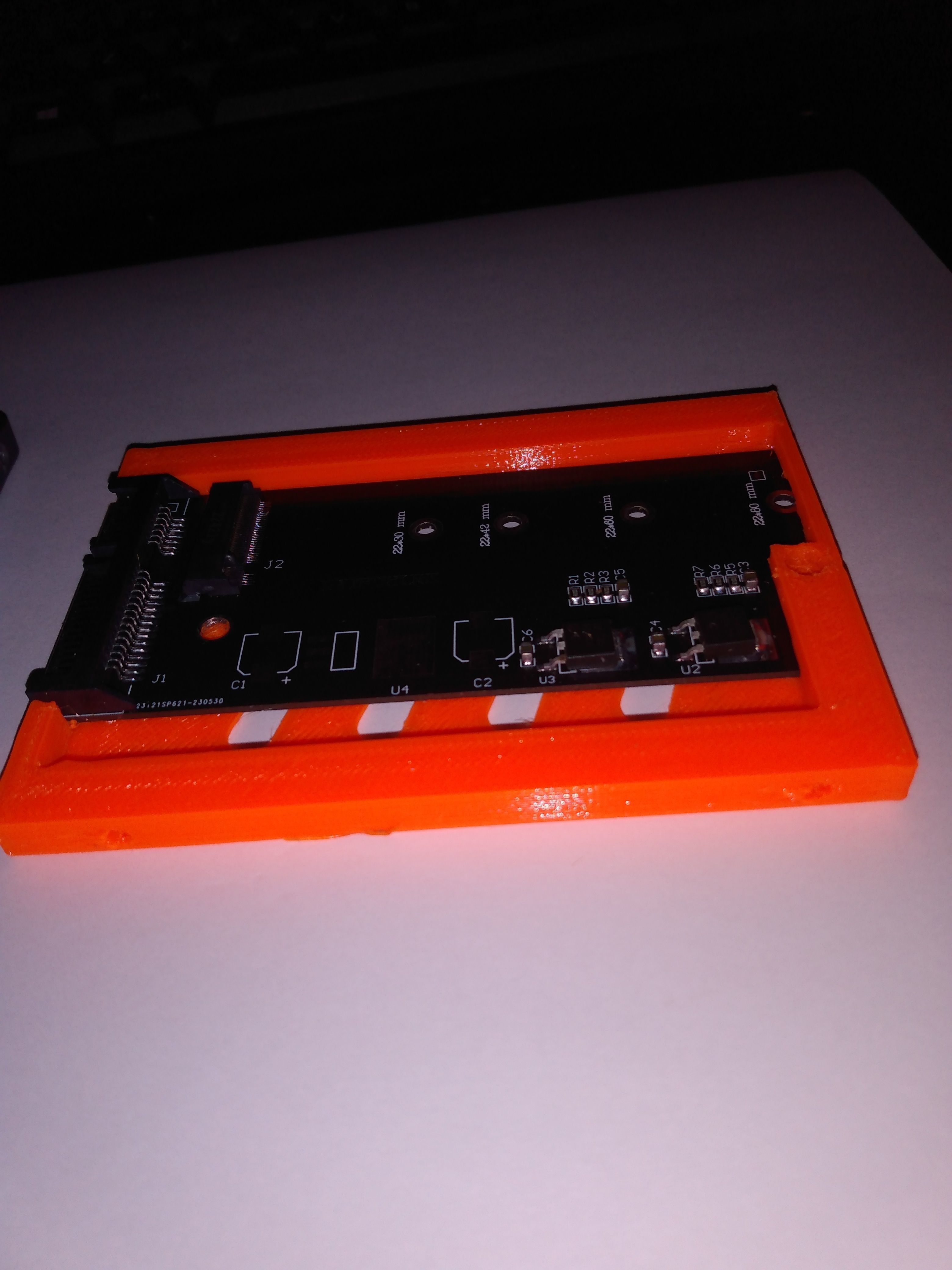 M 2 SSD to 2 and a half inch drive adapter caddy 3D print model_1