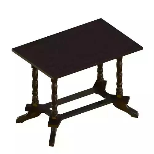 Wooden pub rectangle low table 3D model