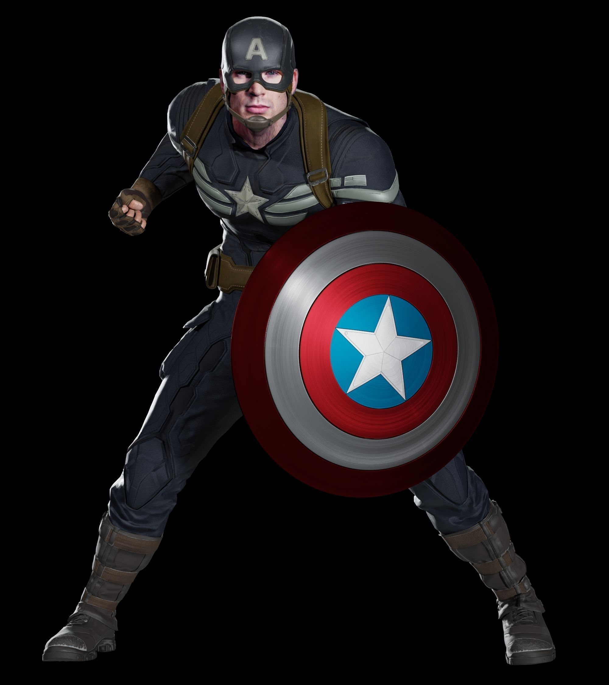 Captain America Steve Rogers from CA and the Winter Soldier 3D model_3