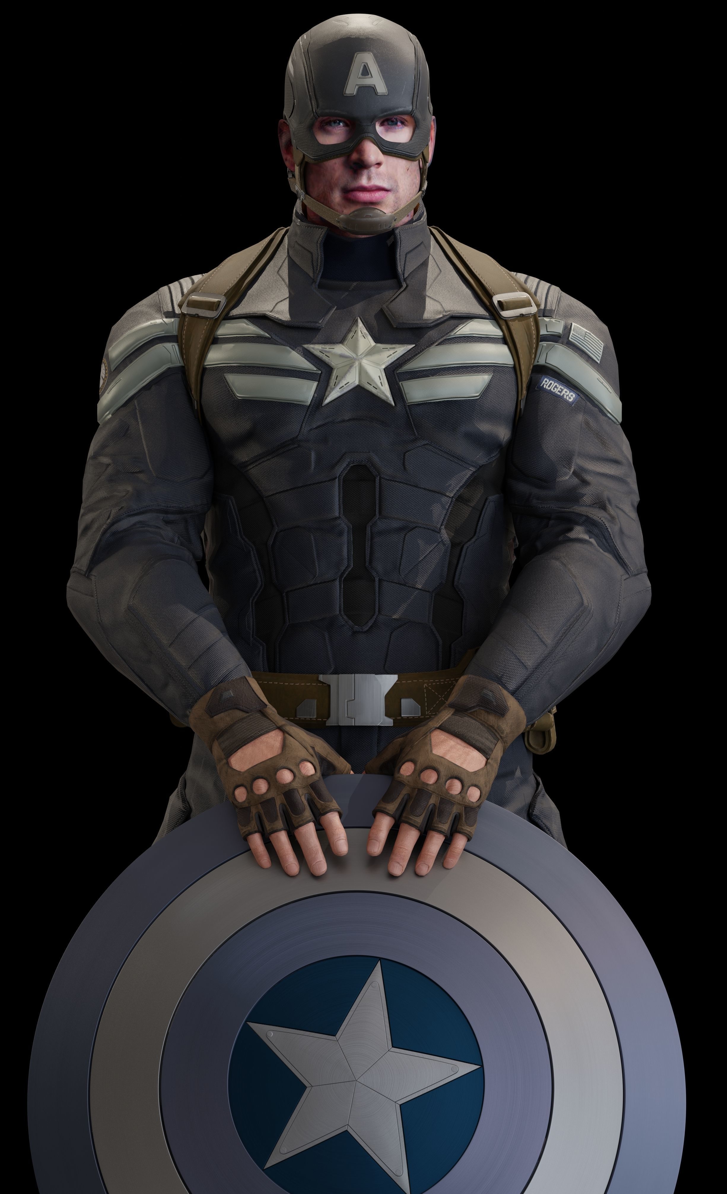 Captain America Steve Rogers from CA and the Winter Soldier 3D model_2