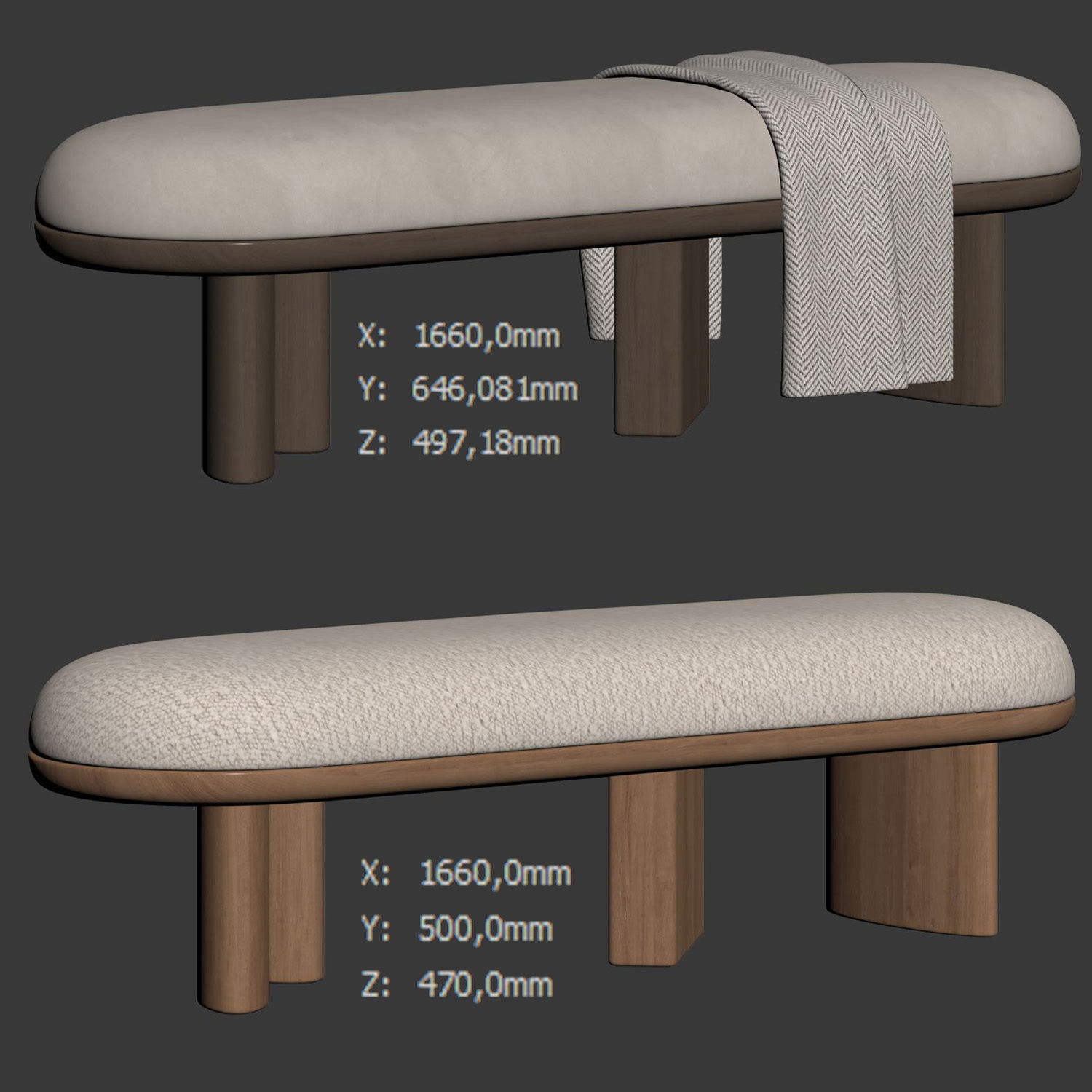 Corbu Bench By Demuro Das 3D model_5