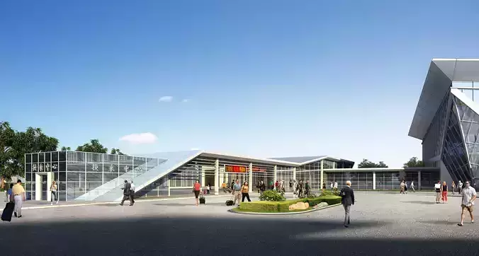 3Dmax fashion city commercial square building 395