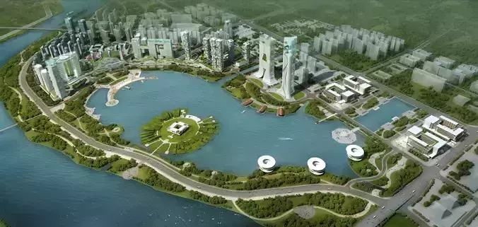 3Dmax fashion city commercial square building 396