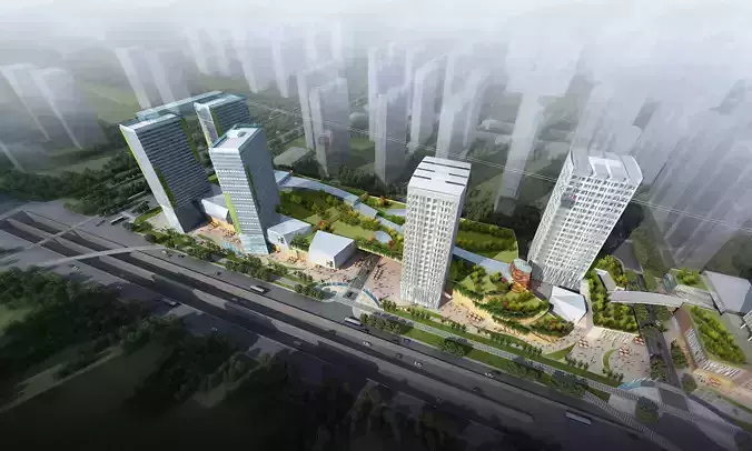 3Dmax fashion city commercial square building 398 3D model