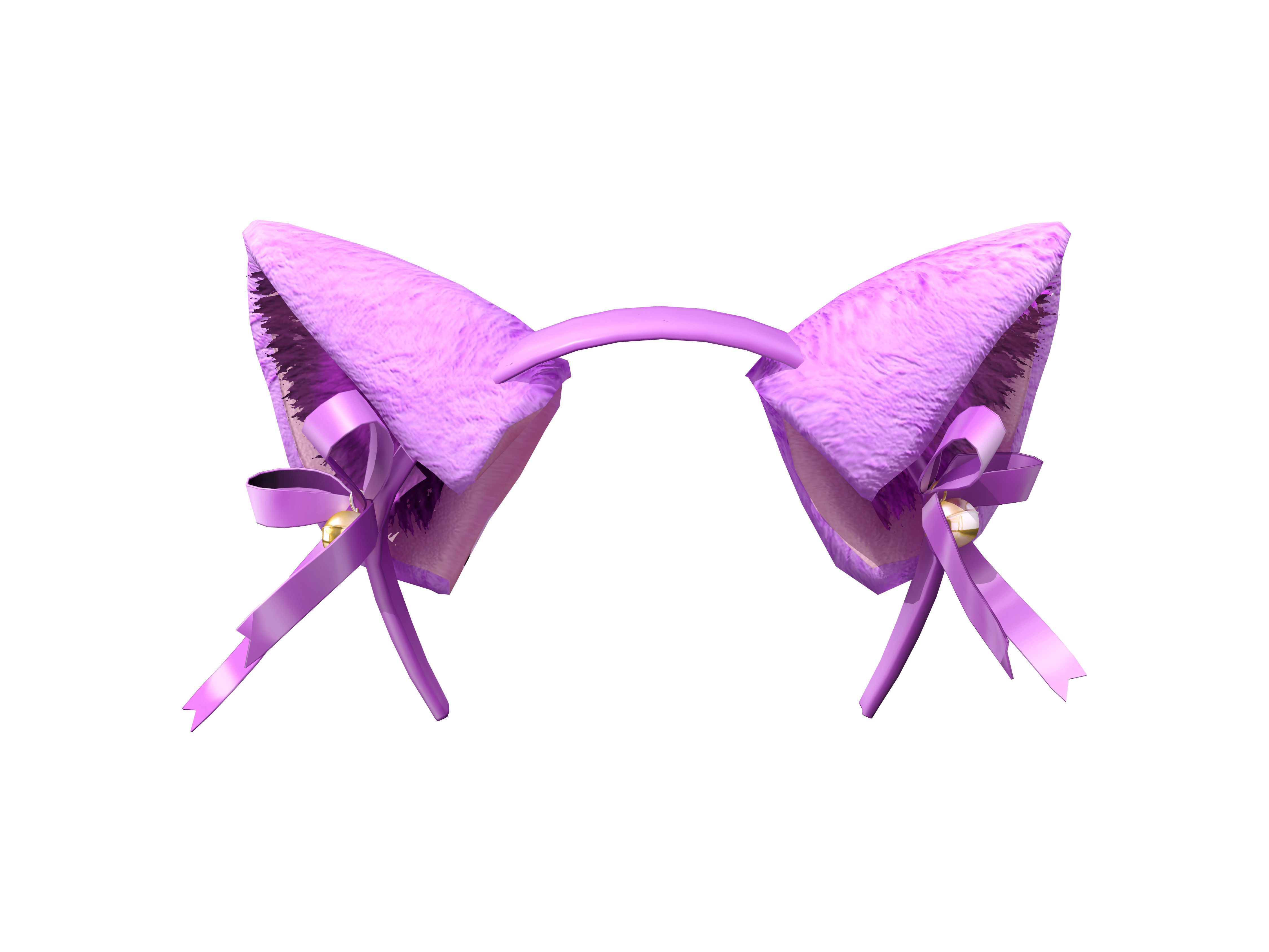 Fur Ears Headband Low-poly 3D model_2