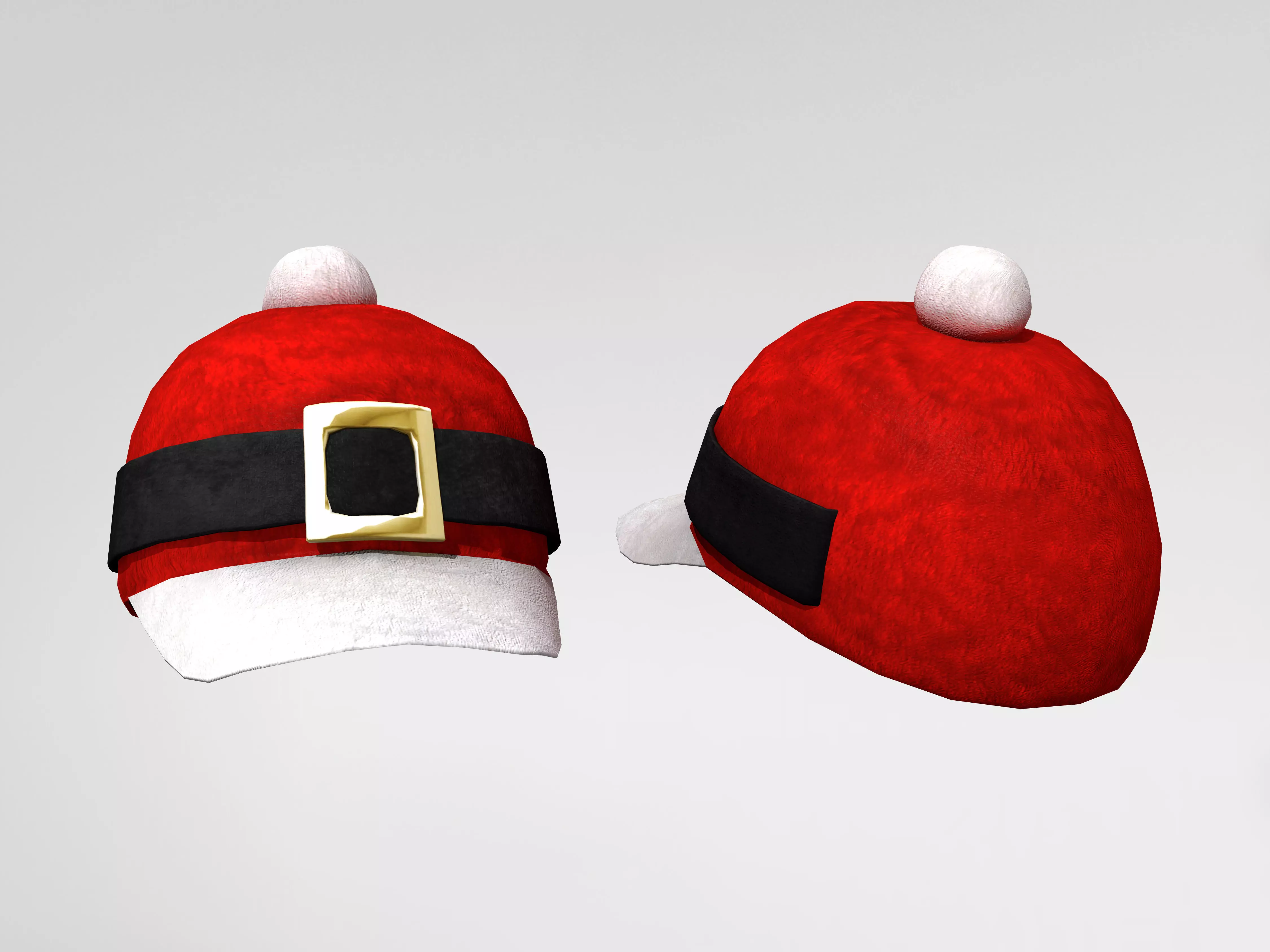Christmas Santa Cap Low-poly 3D model