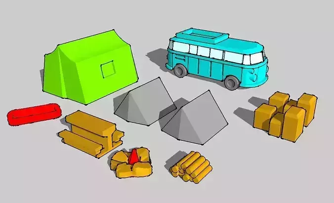  Campground  Bus Tent Table Boat by Outland Models 3D Printable