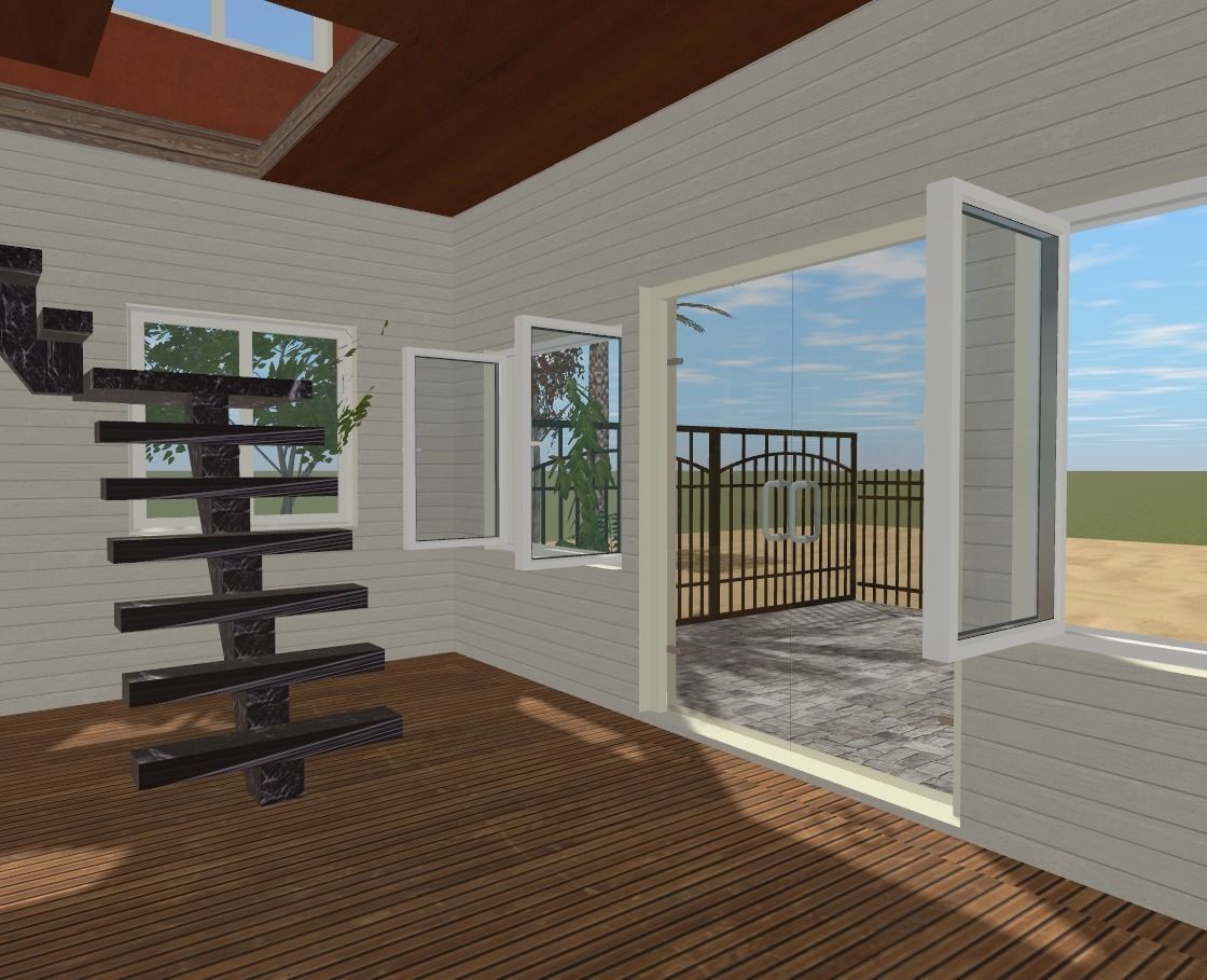 The big beach house Low-poly 3D model_7