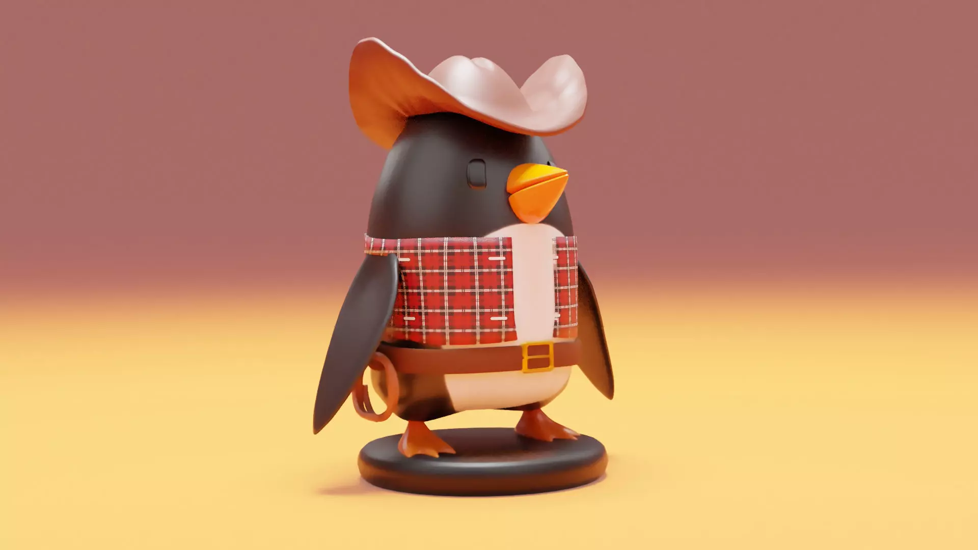 Cowboy penguim for 3D printing 3D print model 3D model_0