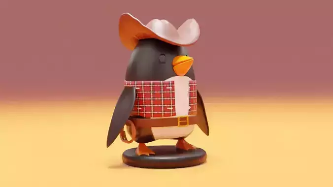 Cowboy penguim for 3D printing 3D print model