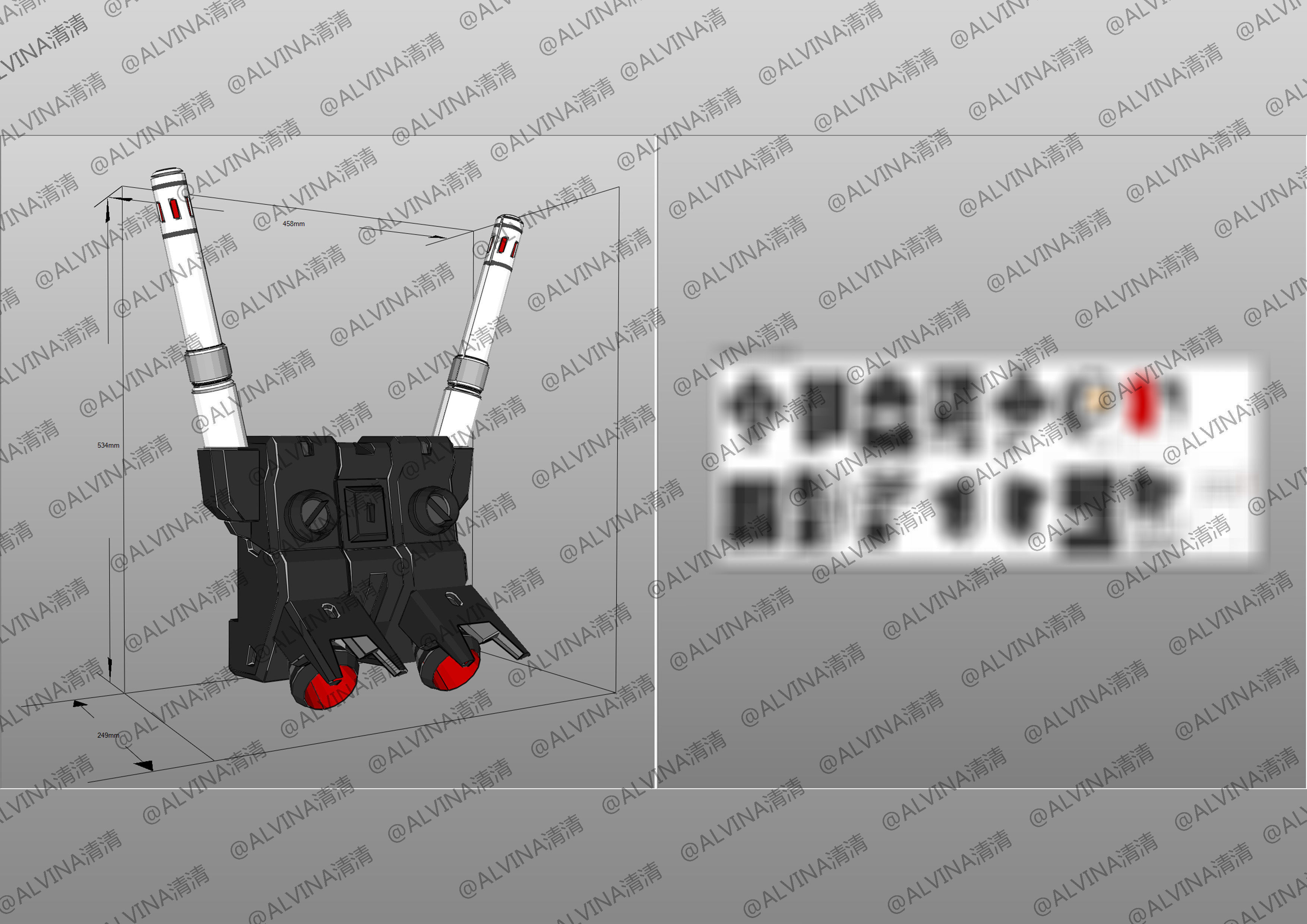 Gundam RX-78-2 Armor - DIY Cosplay Pepakura Foam Template Low-poly 3D model_17