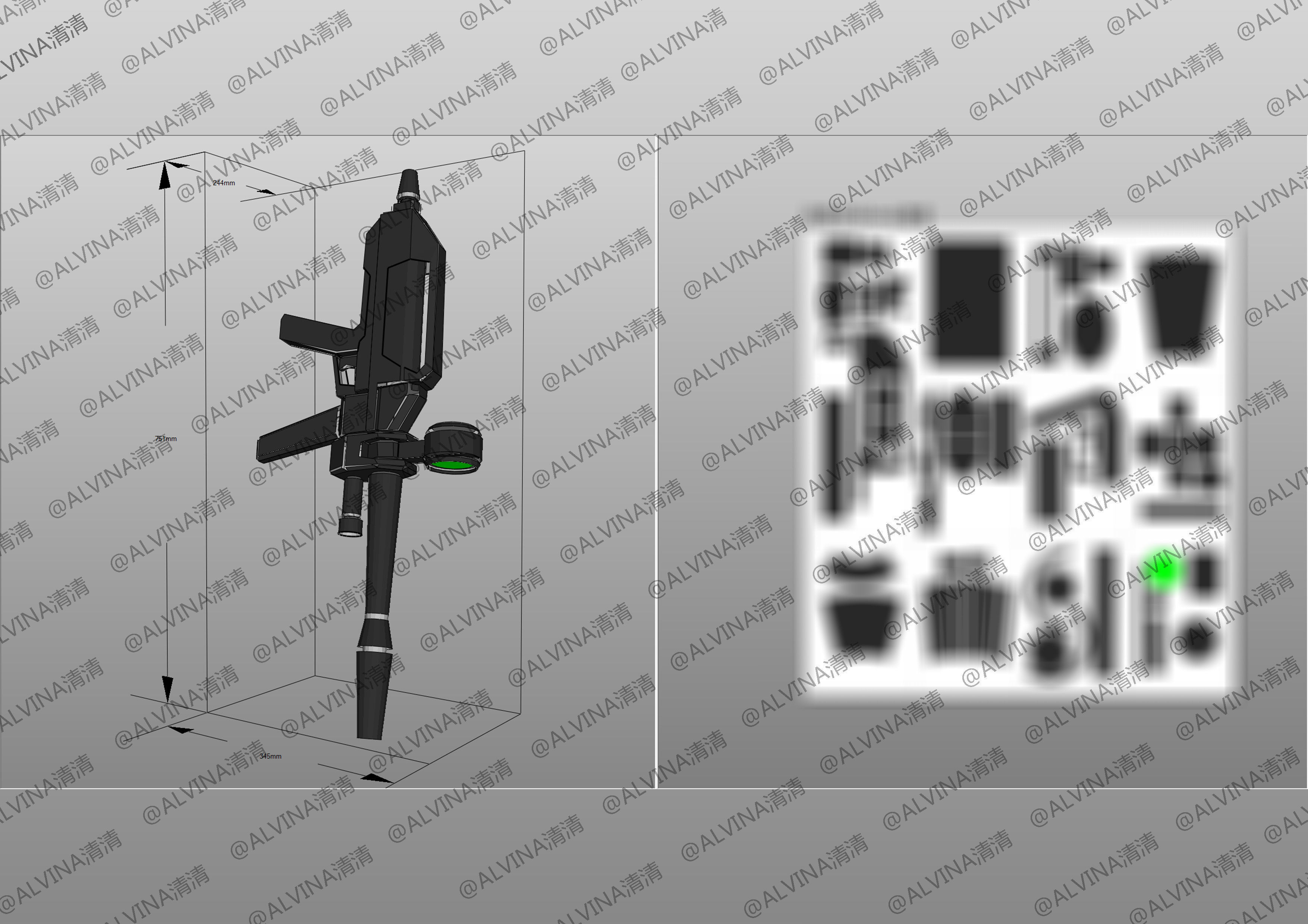 Gundam RX-78-2 Armor - DIY Cosplay Pepakura Foam Template Low-poly 3D model_19