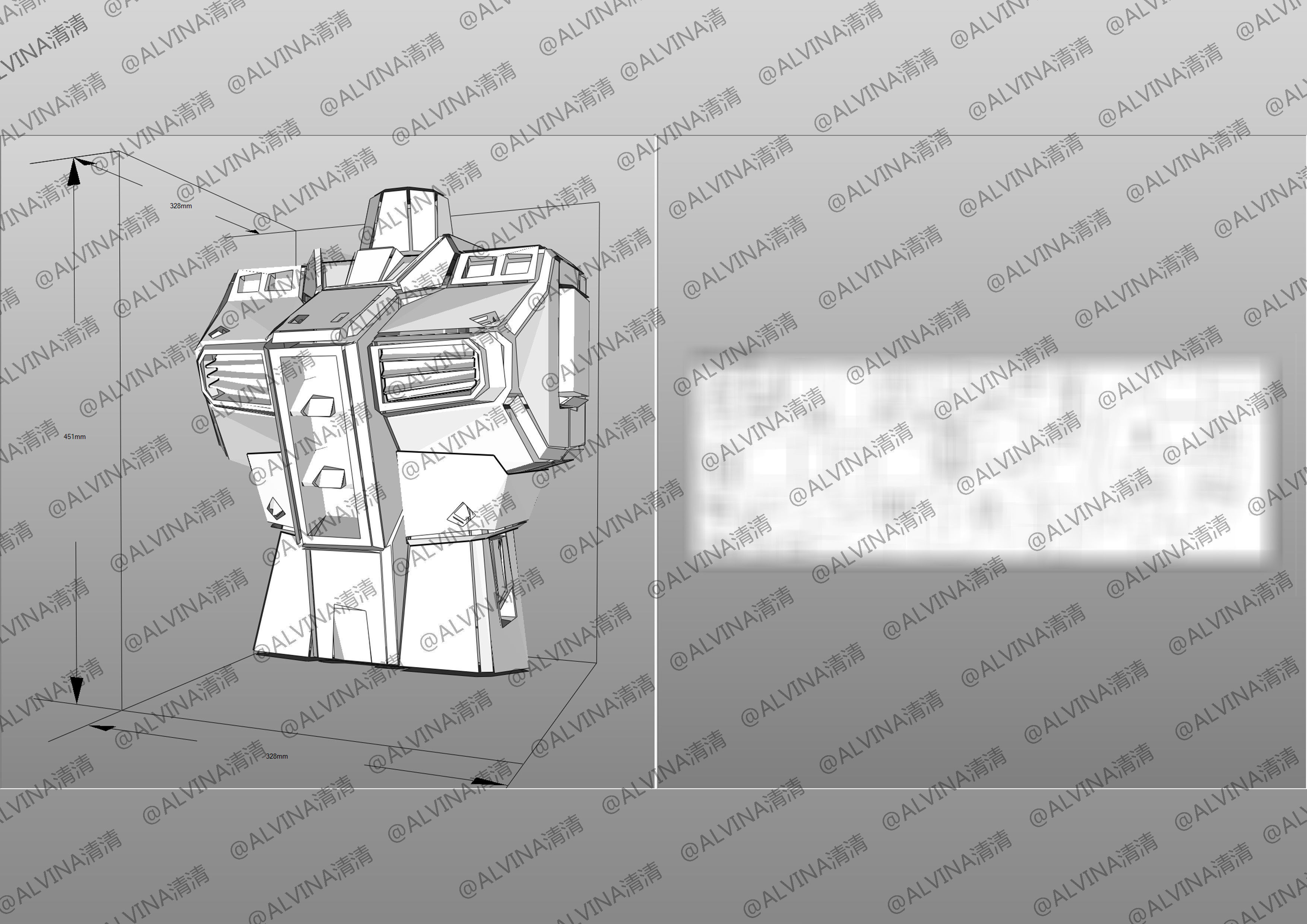 Gundam RX-78-2 Armor - DIY Cosplay Pepakura Foam Template Low-poly 3D model_10