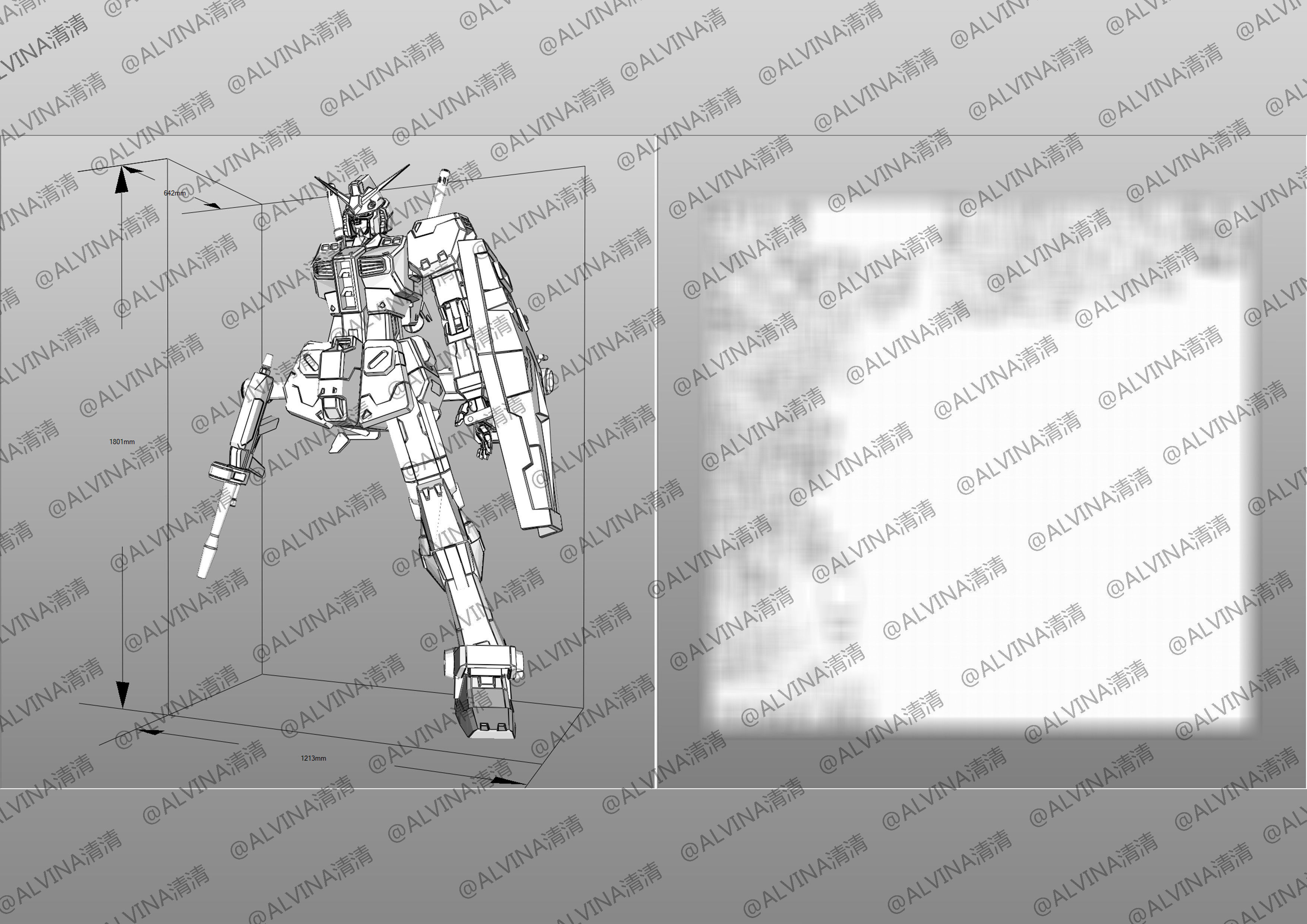 Gundam RX-78-2 Armor - DIY Cosplay Pepakura Foam Template Low-poly 3D model_6