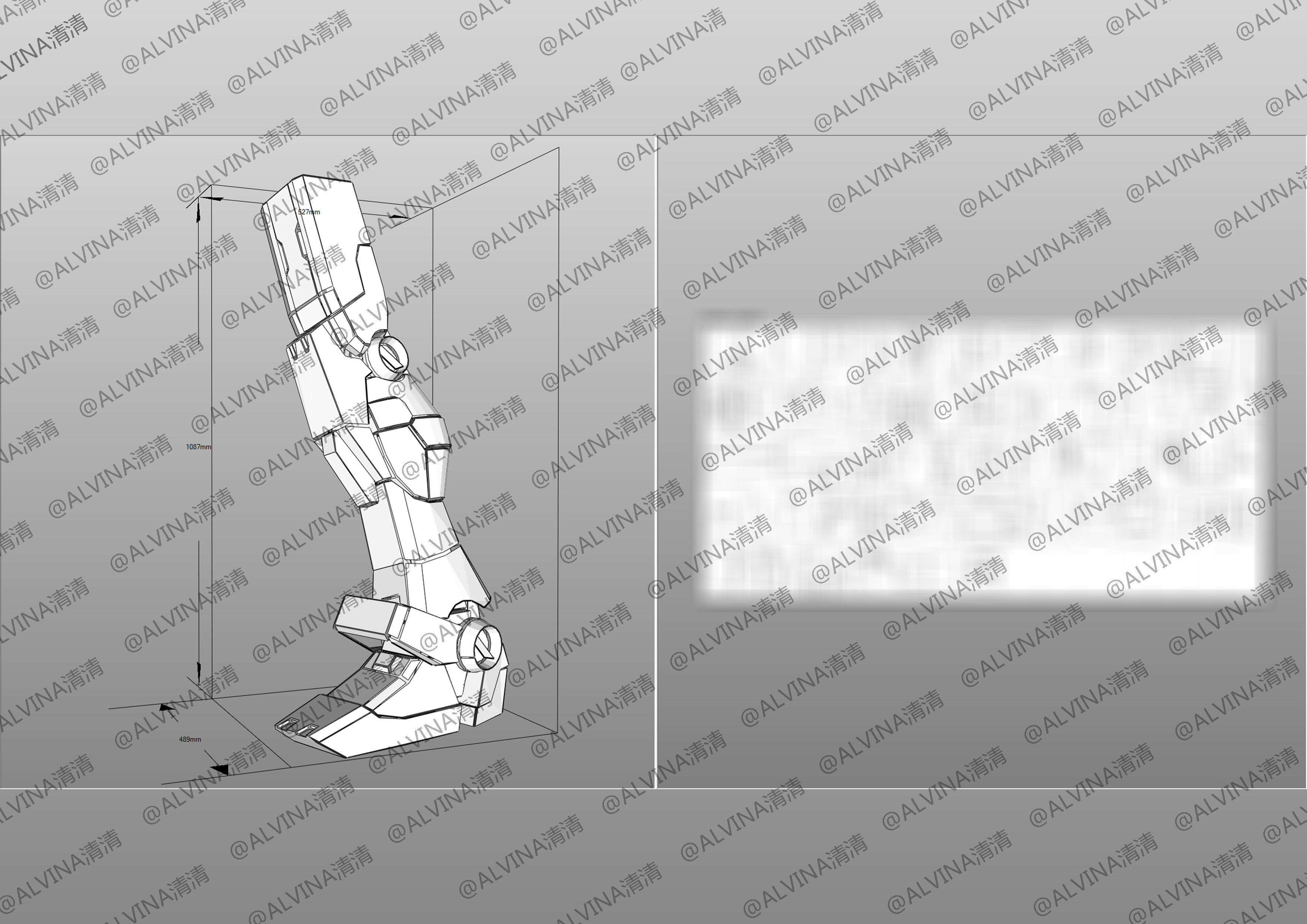 Gundam RX-78-2 Armor - DIY Cosplay Pepakura Foam Template Low-poly 3D model_16