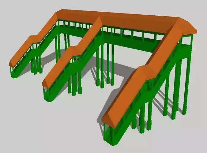 Overhead Covered Footbridge by Outland Models 3D Printable