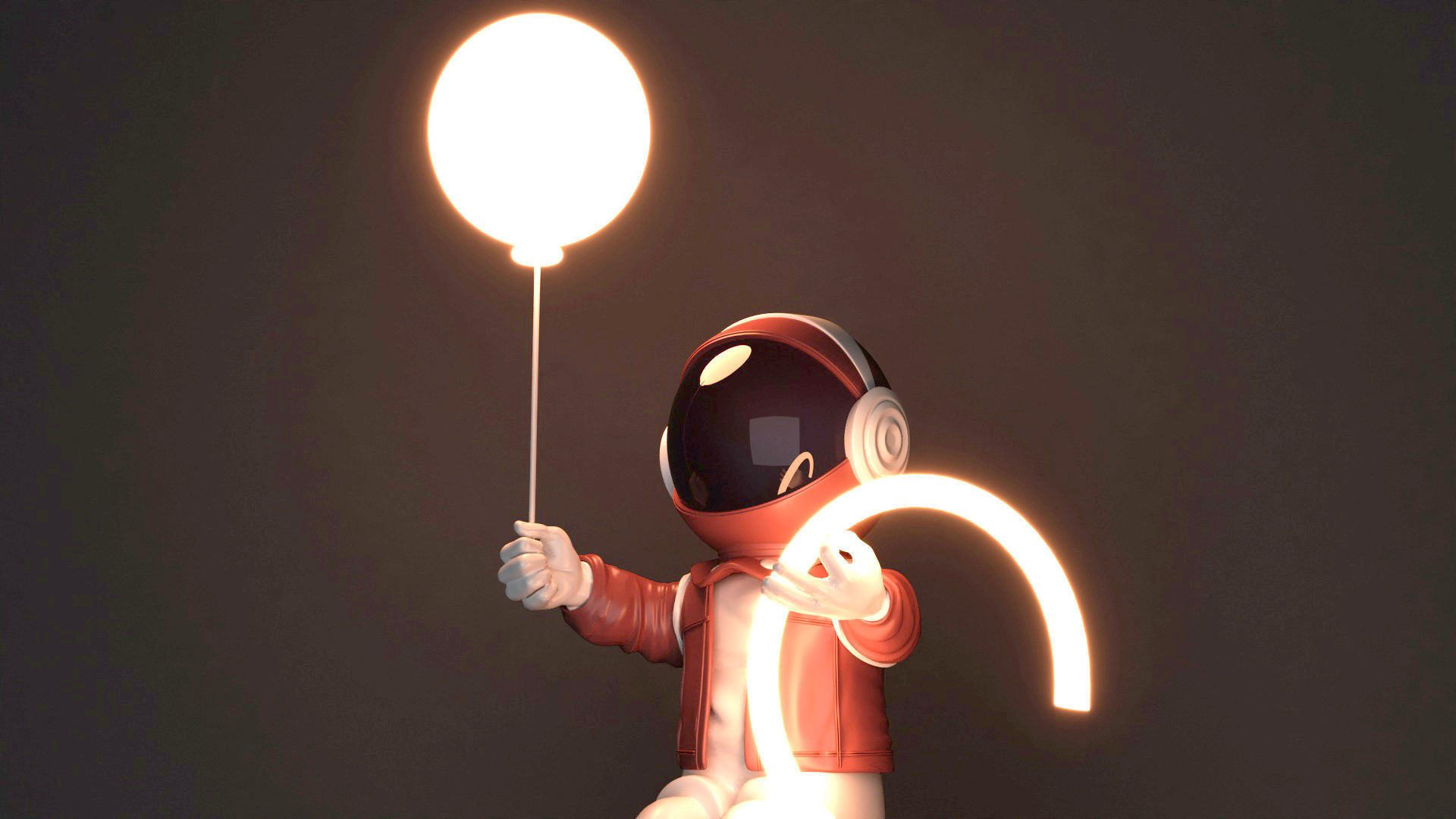 3D Astronaut Lamp Light model 3D model_1