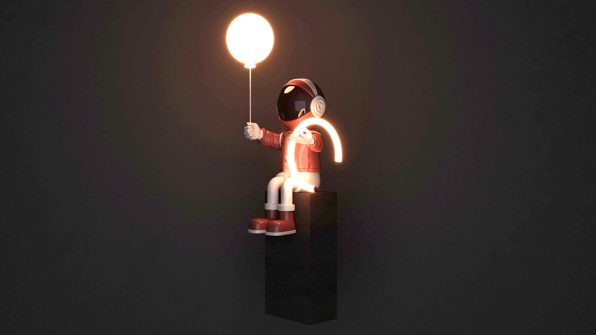 3D Astronaut Lamp Light model 3D model_2