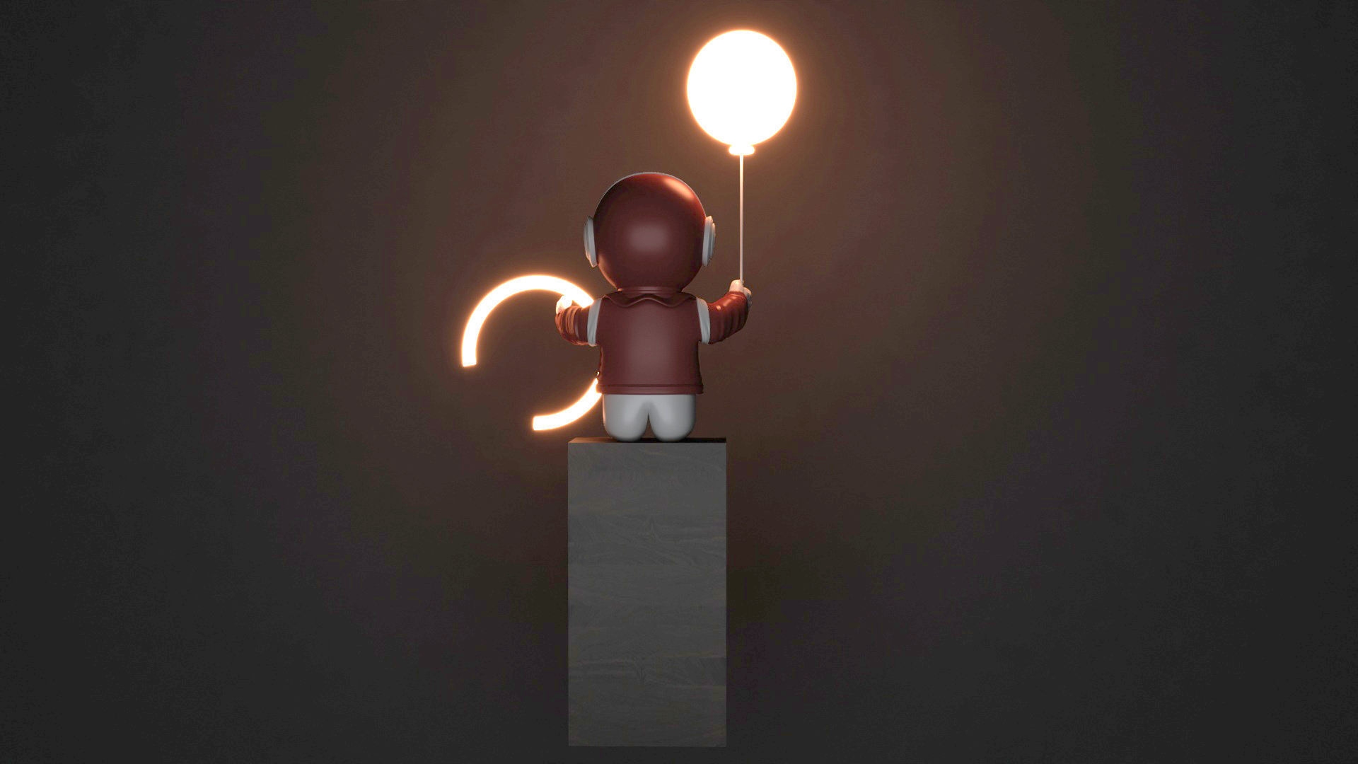 3D Astronaut Lamp Light model 3D model_4