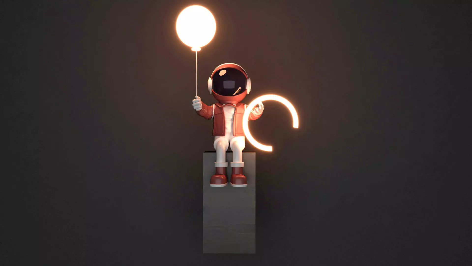 3D Astronaut Lamp Light model 3D model_0