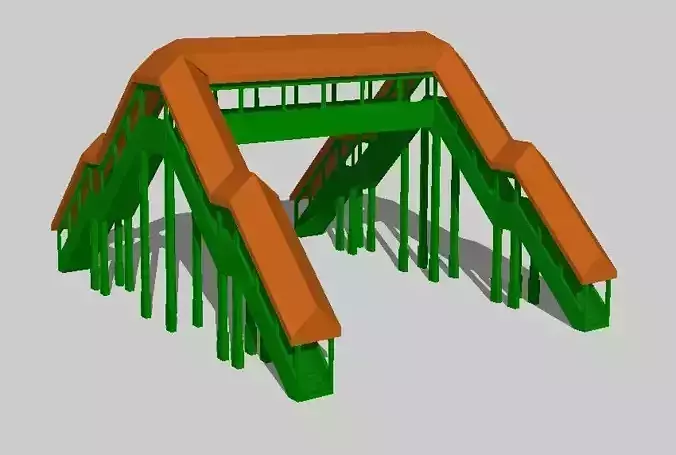Overhead Covered Footbridge by Outland Models 3D Printable
