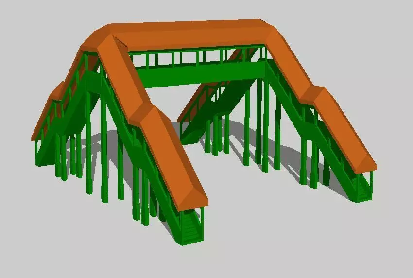 Overhead Covered Footbridge by Outland Models 3D Printable 3D print model