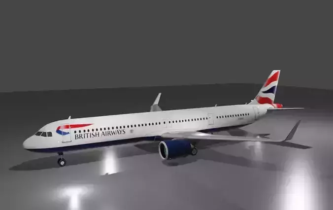 British airways airbus a321neo 3d model Low-poly 3D model