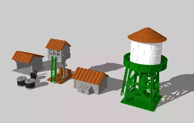 Trackside Building Set by Outland Models 3D Printable