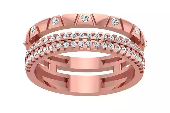 Women Two Wedding Band Rings