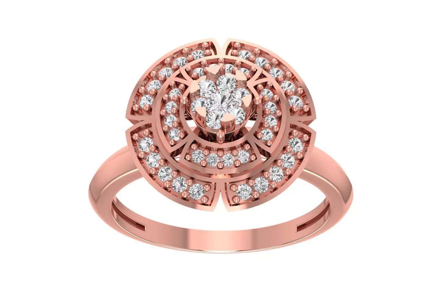 Women Wedding Engagement Flower Ring 3D print model
