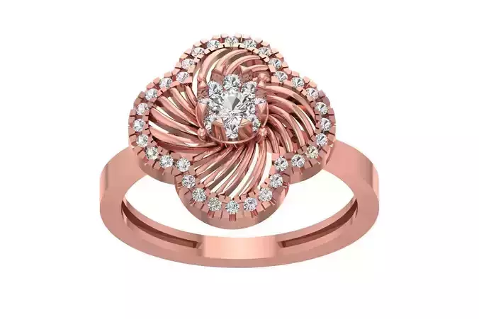 Women Wedding Engagement Flower Ring