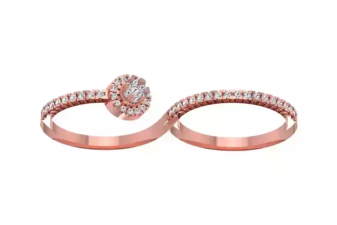 Women Two Finger Wedding Engagement Ring