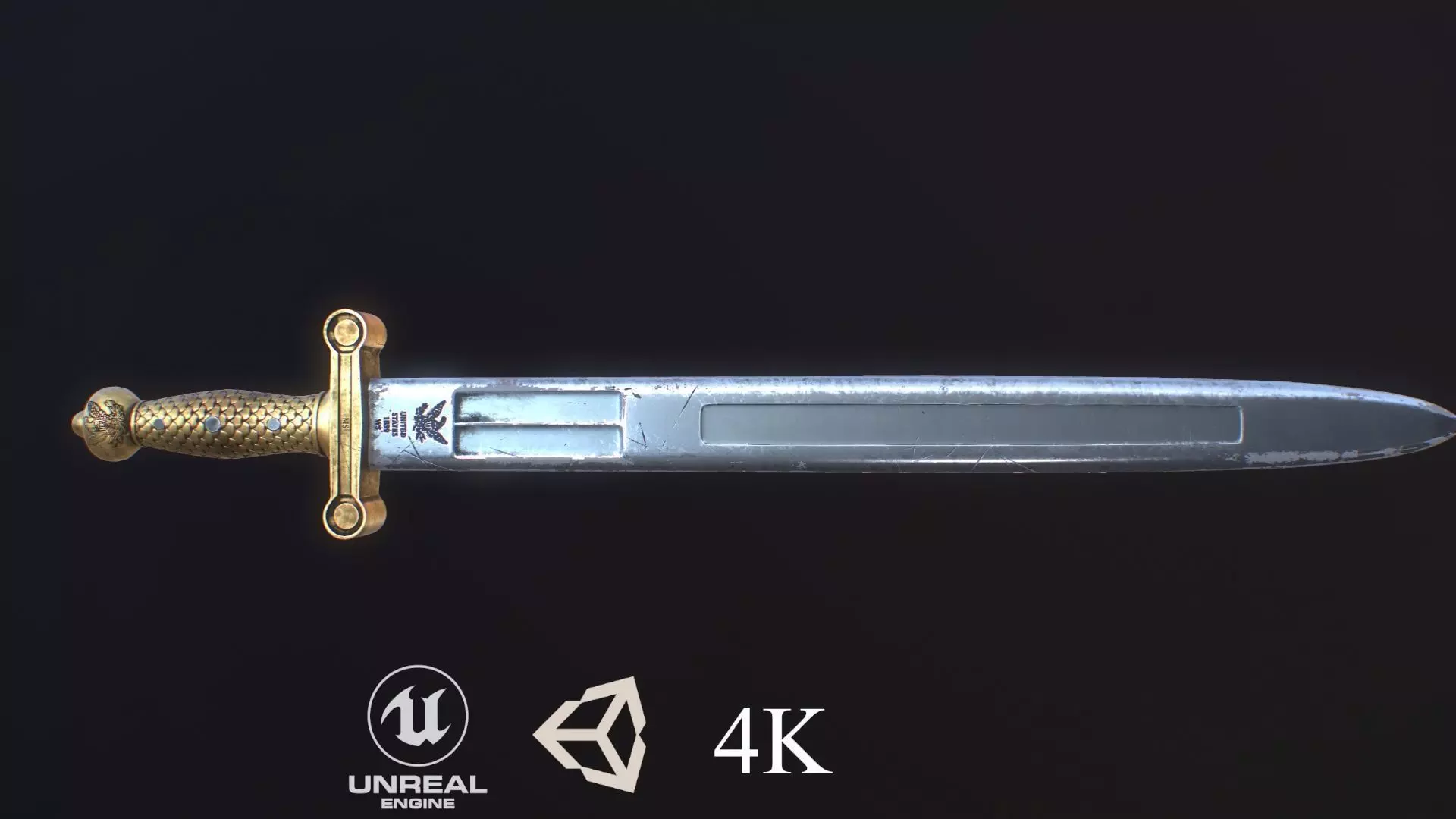 Civil War Artillery Sword Free low-poly 3D model