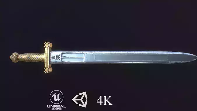  Civil War Artillery  Sword Free low-poly 3D model