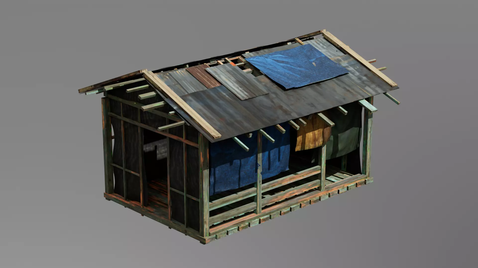 slums house Free 3D model_0
