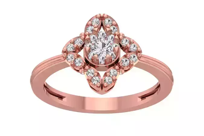 Women Wedding Engagement Flower Ring