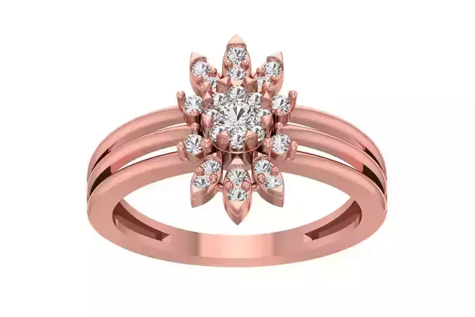 Women Wedding Engagement Flower Ring