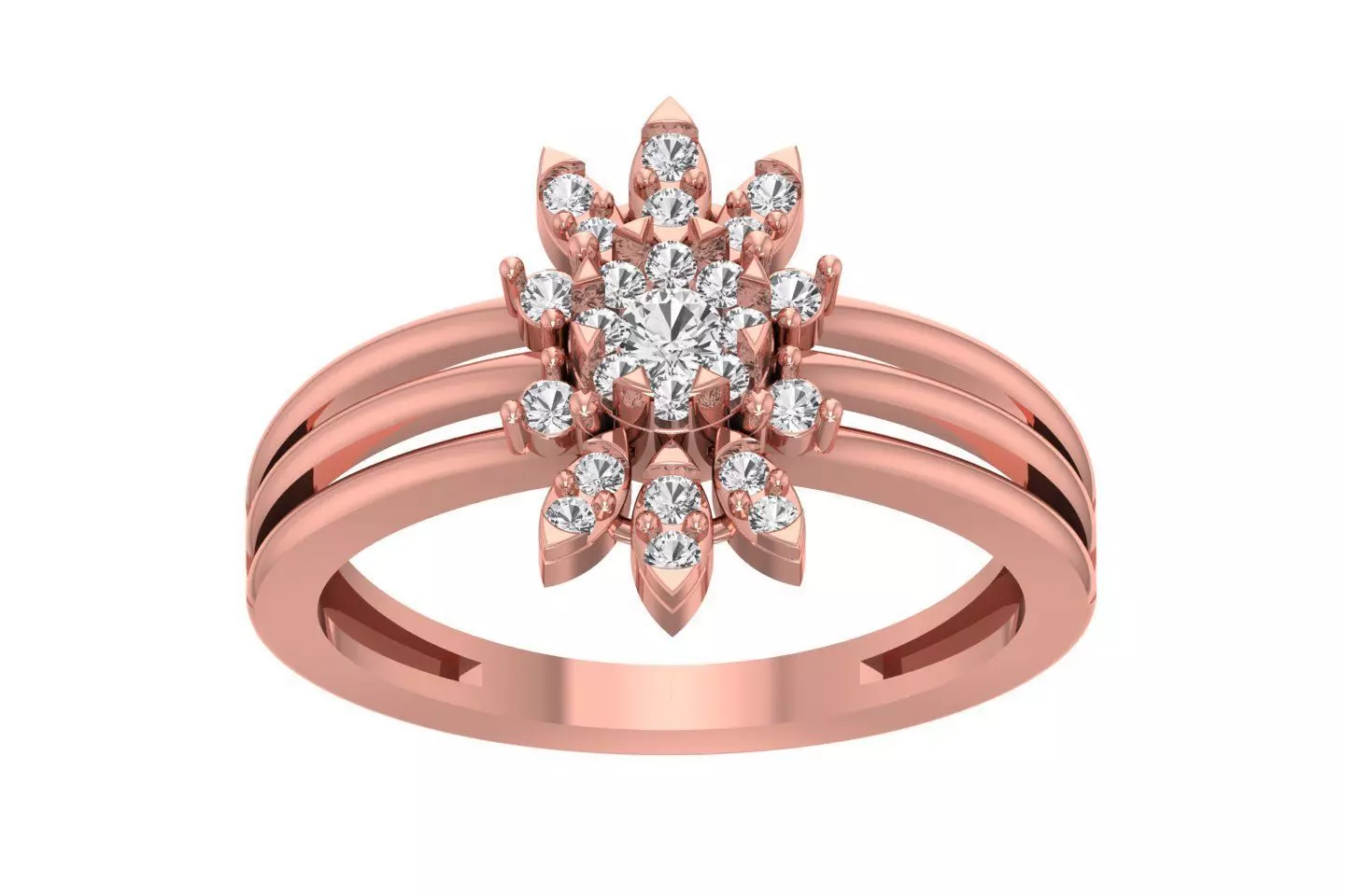 Women Wedding Engagement Flower Ring 3D print model