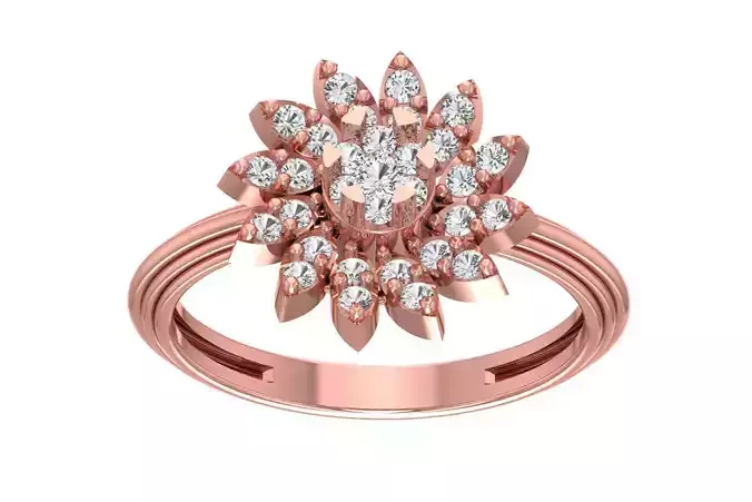 Women Wedding Engagement Flower Ring