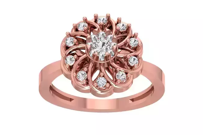 Women Wedding Engagement Flower Ring