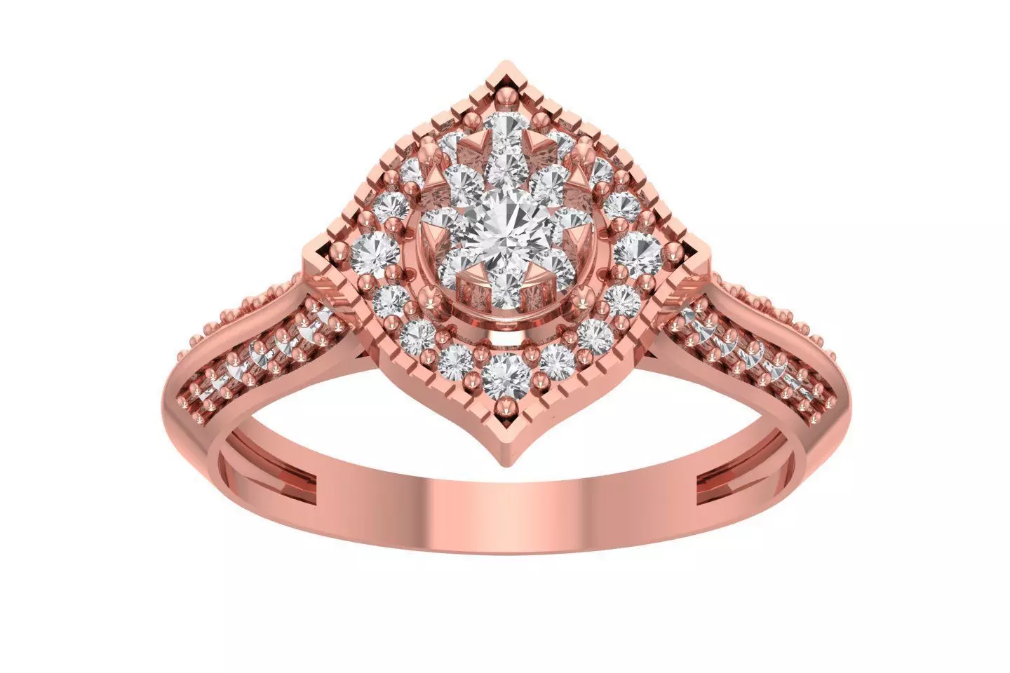 Women Wedding Engagement Halo Ring 3D print model