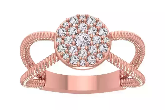 Women Wedding Engagement Double Band Halo Ring