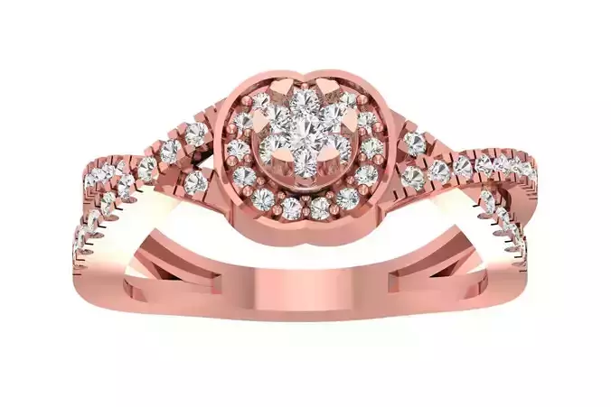 Women Wedding Engagement Split Shank Halo Ring