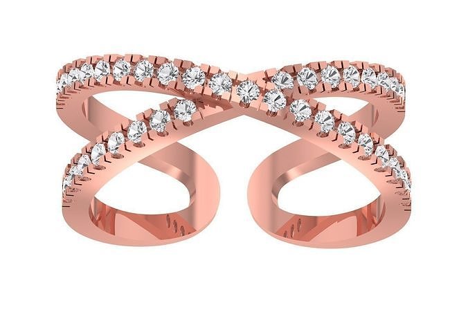 Women Wedding Band Split Shank Ring 3D print model