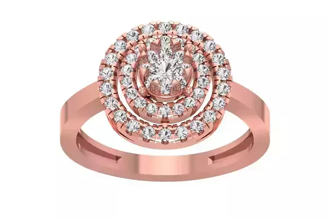 Women Wedding Engagement Double Halo Ring